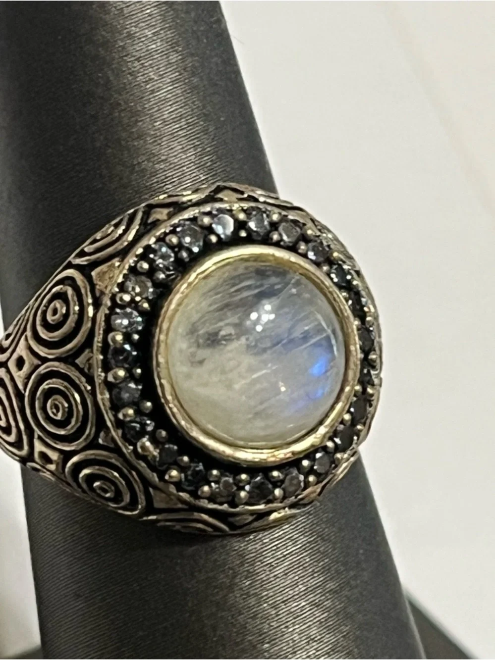 Moonstone Blue Topaz Ring